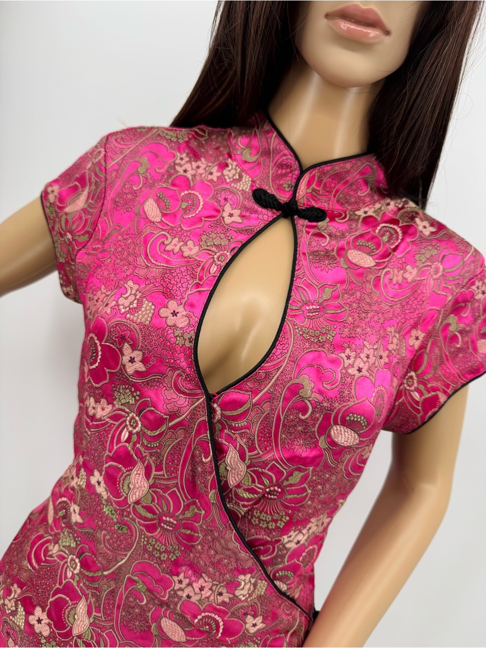 Frederick’s Of Hollywood Vintage 80’s Brocade Embroidered Qipao Cheongsam Top